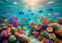 Fish Slot Adventure game featuring colorful tropical fish and underwater treasure